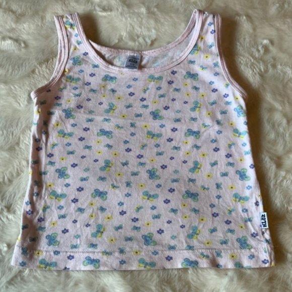 2/$25 Kloz Tanks Tops Pink Floral and Blue with Stars Girls Size 4/5 - Picture 9 of 13